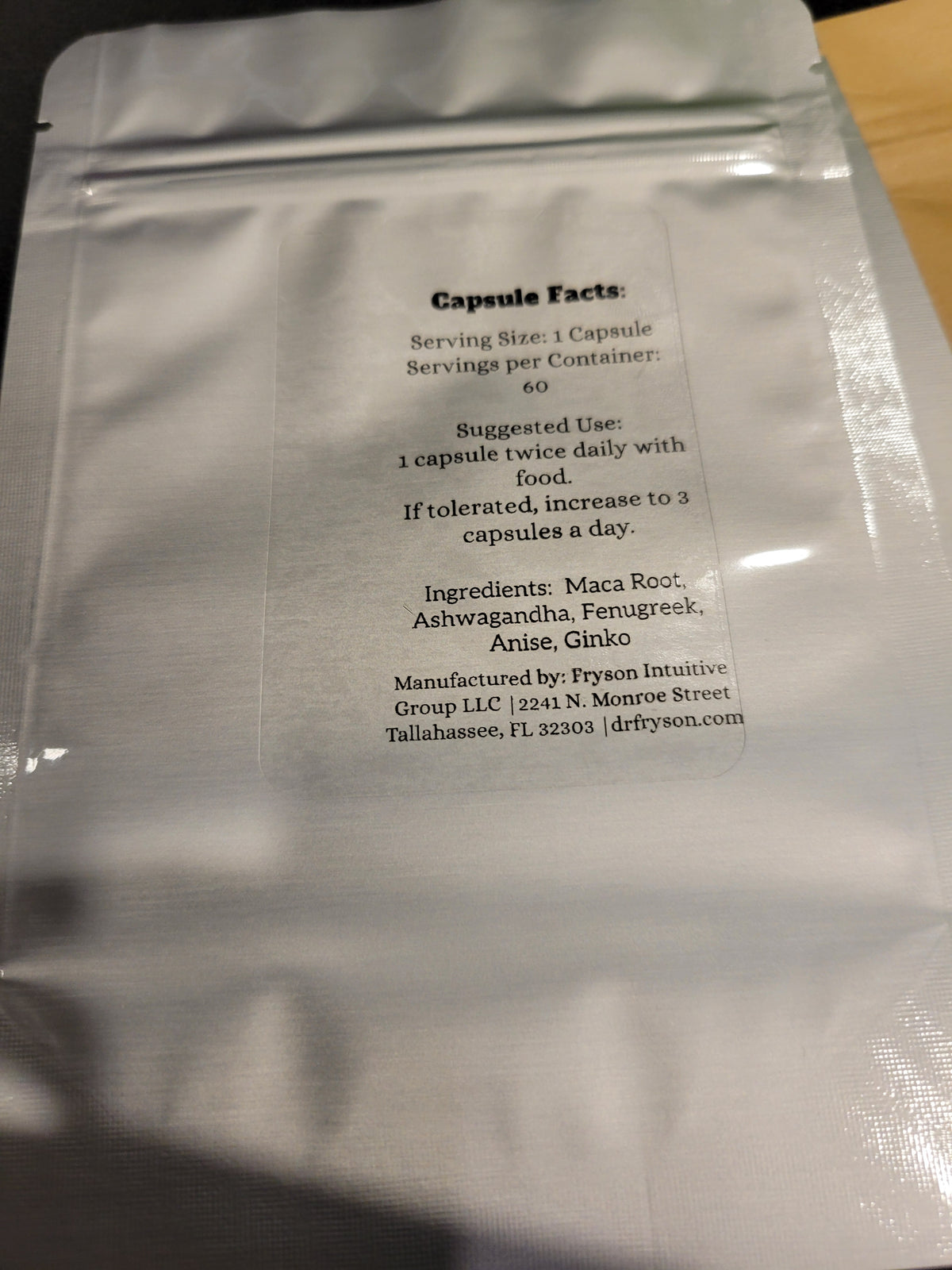 Maca + Ashwagandha Vitality Capsules