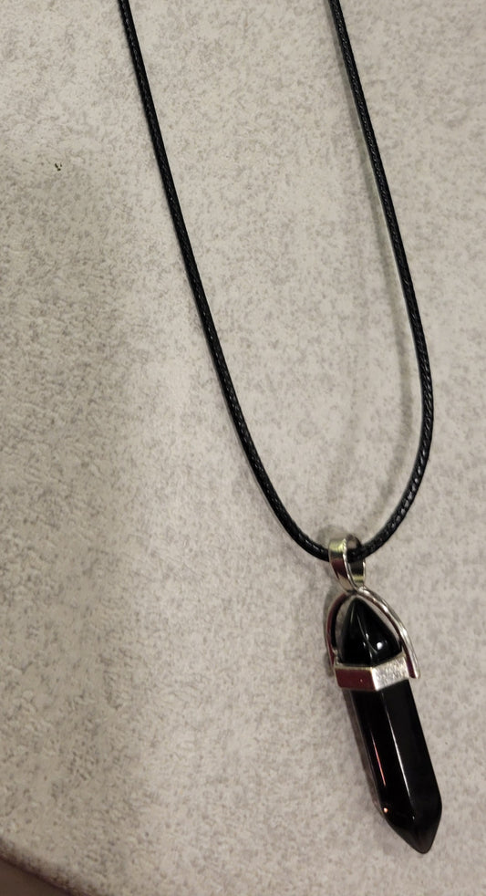 Black Protection & Grounding Point Necklace