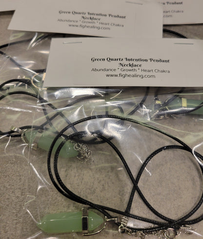 Green Quartz Intention Pendant Necklace