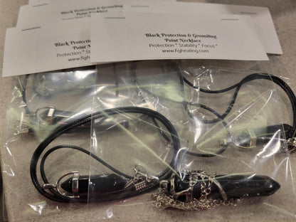 Black Protection & Grounding Point Necklace